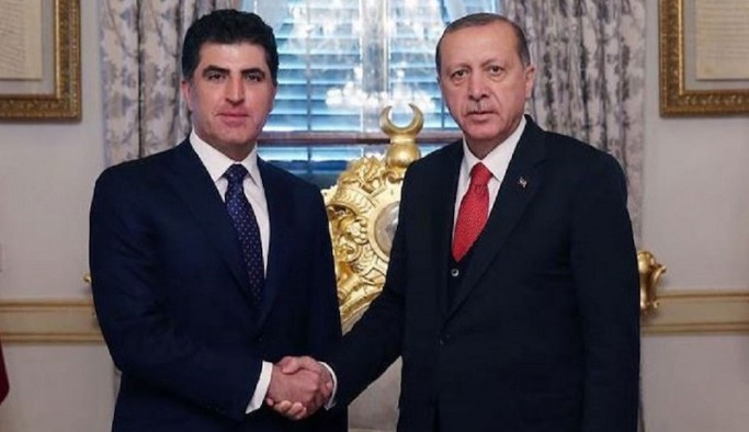Erdoğan'ın Neçirvan Barzani ile yaptığı görüşmeye tüm kurmayları katıldı