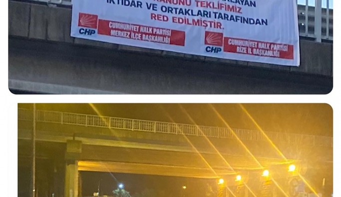 CHP’nin bu kez de Çay Kanunu ile ilgili afişleri toplatıldı