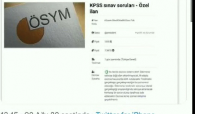 KPSS soruları internette bin dolara satıldı