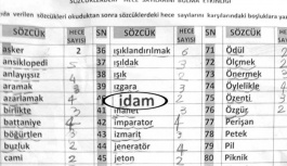 1. sınıf öğrencilerine 'idam'ı hecelettiler