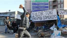 TOKİ'ye çalışan işçiler ve taşeron firma yöneticileri iş bıraktı
