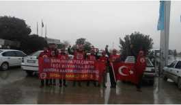 Sağanak yağmur altında eylemlerine devam ettiler