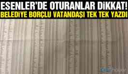 Esenler Belediyesi vergi borçlularını ilanla duyurdu