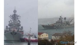 Boğaz'da korku dolu anlar! Rus savaş gemisi sürüklendi...