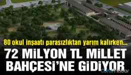 Okul inşaatları yarım kalırken 72 milyon TL Millet Bahçesi’ne gidiyor