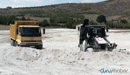 İş Makineleri Salda Gölü'nde