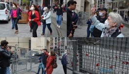 Cumartesi Anneleri kendilerine yasaklanan Galatasaray'a karanfiller bıraktı