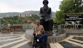 Tutuklu yeğeni için tekerlekli sandalyesiyle Dersim'e gitti