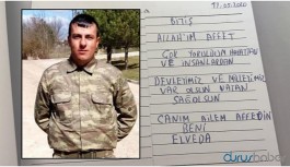 Kürt askerin şüpheli ölümü: Başkasının yazdığı not incelemeye gönderildi