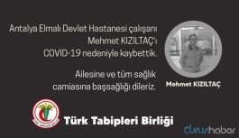 Bir sağlık emekçisi daha Covid-19'dan yaşamını yitirdi