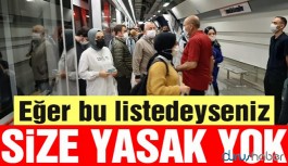 Eğer bu listedeyseniz, korona yasaklarından muafsınız